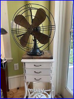 Rebuilt Antique GE 16 Oscillating Brass Blade Fan Form AS1 Cat 74525