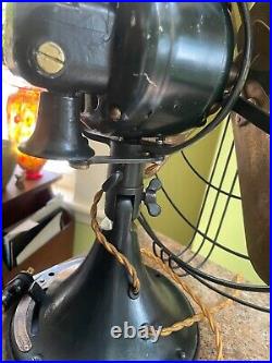 Rebuilt Antique GE 16 Oscillating Brass Blade Fan Form AS1 Cat 74525