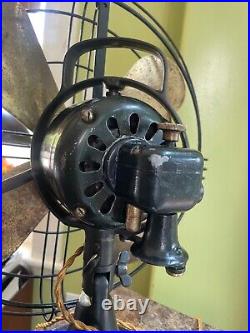 Rebuilt Antique GE 16 Oscillating Brass Blade Fan Form AS1 Cat 74525