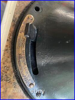 Rebuilt Antique GE 16 Oscillating Brass Blade Fan Form AS1 Cat 74525