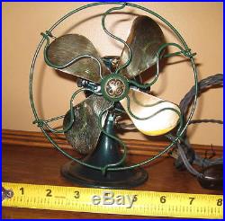 Refurbished 6 inch brass blade GE antique electric fan