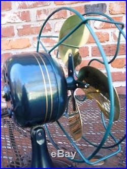 Restored Antique 9 inch Emerson Jr. Brass blade electric fan