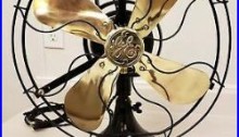 Restored Antique General Electric 12 Brass Blade Oscillating fan
