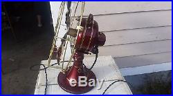 Restored antique emerson 27646 `12 brass blade oscillating fan
