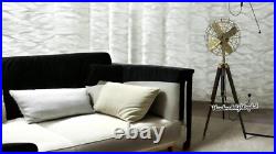 Retro Designer Navy Style Nautical Pedestal Floor Fan-Industrial Wood Tripod