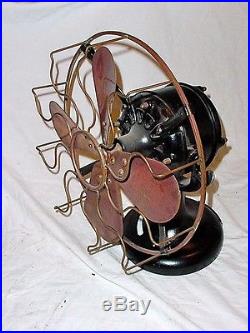 Robbins & Myers 12 Vintage Antique Electric Motor Brass Blade & Cage Fan