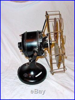 Robbins & Myers 12 Vintage Antique Electric Motor Brass Blade & Cage Fan