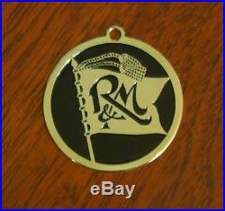Robbins & Myers (R&M) Medallion Keychain Fob Antique Electric Fan Brass