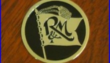 Robbins & Myers (R&M) Medallion Keychain Fob Antique Electric Fan Brass