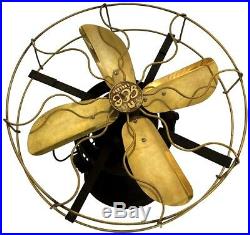 Round Antique Brass Vintage Collectible Old Functional Electrical Desk Fan BF 05
