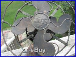 SUPER Rare 1910 EMERSON 11644 BRASS BLADE Fan CAST IRON Base withMODEL 1500 GUARD