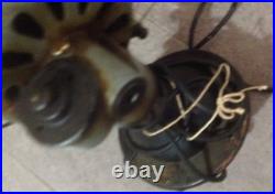 Scarce Old Antique Peerless Electric Co 8 Brass Blade Original Cage Desk Fan