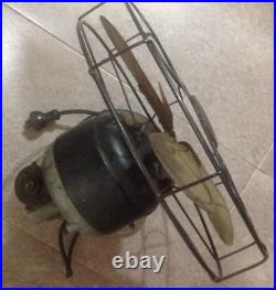Scarce Old Antique Peerless Electric Co 8 Brass Blade Original Cage Desk Fan
