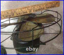 Scarce Old Antique Peerless Electric Co 8 Brass Blade Original Cage Desk Fan