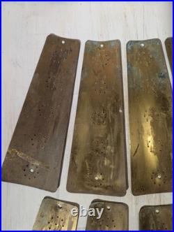 Set of 10 Antique Pierced Brass Ceiling Fan Blade Paddles, Pierced Pattern, 8l