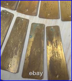 Set of 10 Antique Pierced Brass Ceiling Fan Blade Paddles, Pierced Pattern, 8l