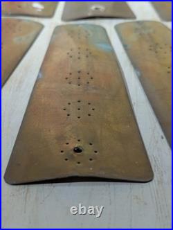 Set of 10 Antique Pierced Brass Ceiling Fan Blade Paddles, Pierced Pattern, 8l