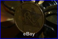 Small Antique Fan Vtg 4 blade Brass Robbins & Meyer