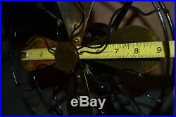 Small Antique Fan Vtg 4 blade Brass Robbins & Meyer