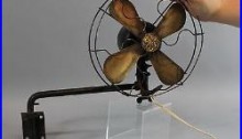 Small Antique General Electric GE Alternating Current Wall Mounted Electric Fan
