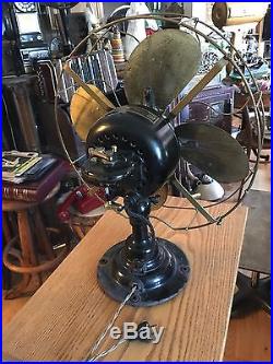 Spectacular Antique Emerson 16648 Oscillator Electric Fan 17 Brass Cage Working