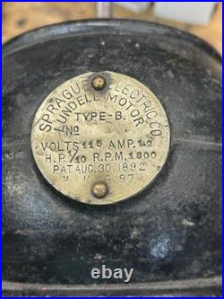 Sprauge Lundel Ball Motor. 1/10 Hp. Works Bipolar