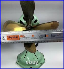 Star-Rite Fan 8320IM 8 Inch Brass Blades Fitzgerald MFG For Parts Runs Jadeite