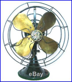 Stunning Vintage General Electric Antique Brass Blade Electric Fan Works A++