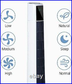Tower Fan 48 Inch Bladeless Oscillating Quiet Fan with Remote Control and LED