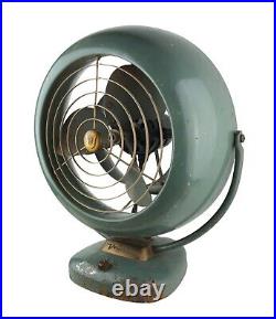 True Vintage Industrial Mid Century Green Metal Vornado Circular Fan WORKS