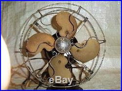 ULTRA RARE EARLY # 19645 EMERSON Jr 9 Brass Blade & Cage Fan Antique Vintage