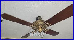 Ultra-Rare 1975 Hunter Brass Limited Edition Ceiling Fan-Fully Restored Guarante