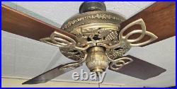 Ultra-Rare 1975 Hunter Brass Limited Edition Ceiling Fan-Fully Restored Guarante