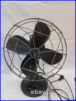 VINTAGE 1930s EMERSON Bullet Motor Oscillating Fan Cast Iron