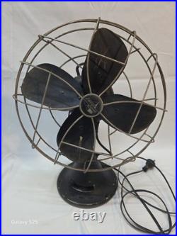 VINTAGE 1930s EMERSON Bullet Motor Oscillating Fan Cast Iron