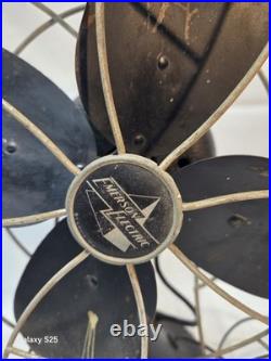 VINTAGE 1930s EMERSON Bullet Motor Oscillating Fan Cast Iron