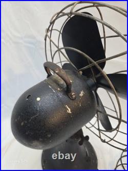 VINTAGE 1930s EMERSON Bullet Motor Oscillating Fan Cast Iron