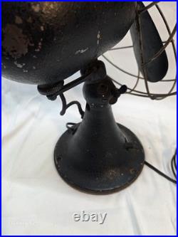 VINTAGE 1930s EMERSON Bullet Motor Oscillating Fan Cast Iron