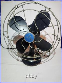 VINTAGE 1940`S EMERSON ELECTRIC FAN Oscillating 4 BLADES WORKING 13