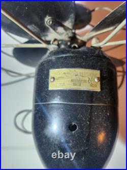 VINTAGE 1940`S EMERSON ELECTRIC FAN Oscillating 4 BLADES WORKING 13