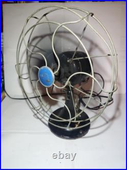 VINTAGE 1940`S EMERSON ELECTRIC FAN Oscillating 4 BLADES WORKING 13
