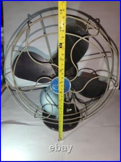 VINTAGE 1940`S EMERSON ELECTRIC FAN Oscillating 4 BLADES WORKING 13