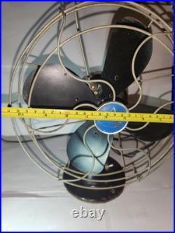 VINTAGE 1940`S EMERSON ELECTRIC FAN Oscillating 4 BLADES WORKING 13