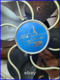 VINTAGE 1940`S EMERSON ELECTRIC FAN Oscillating 4 BLADES WORKING 13