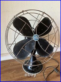 VINTAGE 1950s 16 Emerson 79648-AX Electric 3 Speed Desk Fan Oscillating Works VINTAGE 1950s 16 Emerson 79648-AX Electric 3 Speed Desk Fan Oscillating Works