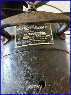 VINTAGE 1950s 16 Emerson 79648-AX Electric 3 Speed Desk Fan Oscillating Works VINTAGE 1950s 16 Emerson 79648-AX Electric 3 Speed Desk Fan Oscillating Works
