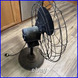 VINTAGE 35 INDUSTRIAL 3-BLADE ALL-METAL Shop FAN 120V RUNS STRONG HUGE AIR
