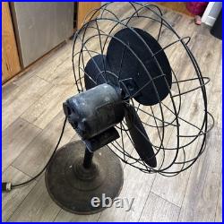 VINTAGE 35 INDUSTRIAL 3-BLADE ALL-METAL Shop FAN 120V RUNS STRONG HUGE AIR