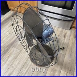 VINTAGE 35 INDUSTRIAL 3-BLADE ALL-METAL Shop FAN 120V RUNS STRONG HUGE AIR