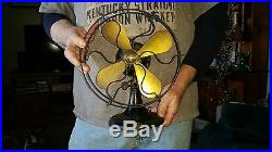 Vintage Antique Belknap Hardware 8 Brass Blade Electric Fan Louisville Ky Works